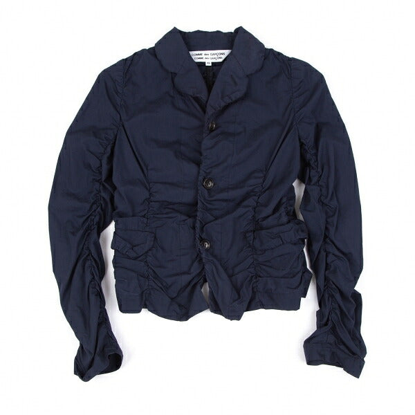 COMME des GARCONS Cotton Shirring Gather Jacket Navy Size XS