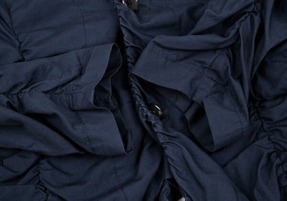 COMME des GARCONS Cotton Shirring Gather Jacket Navy Size XS