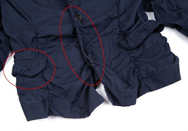 COMME des GARCONS Cotton Shirring Gather Jacket Navy Size XS