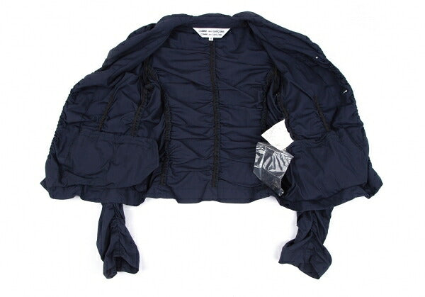 COMME des GARCONS Cotton Shirring Gather Jacket Navy Size XS