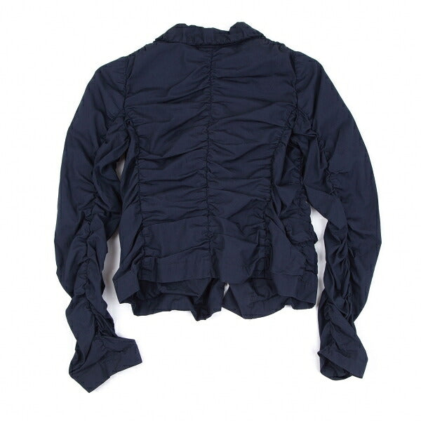 COMME des GARCONS Cotton Shirring Gather Jacket Navy Size XS