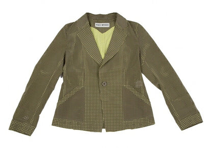 ISSEY MIYAKE Dot Cut Coated Polyester Jacket Green Size 1
