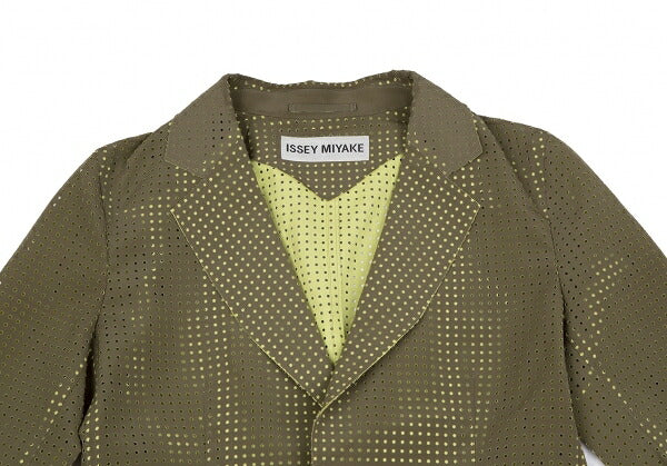 ISSEY MIYAKE Dot Cut Coated Polyester Jacket Green Size 1