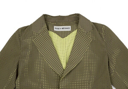 ISSEY MIYAKE Dot Cut Coated Polyester Jacket Green Size 1