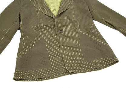 ISSEY MIYAKE Dot Cut Coated Polyester Jacket Green Size 1