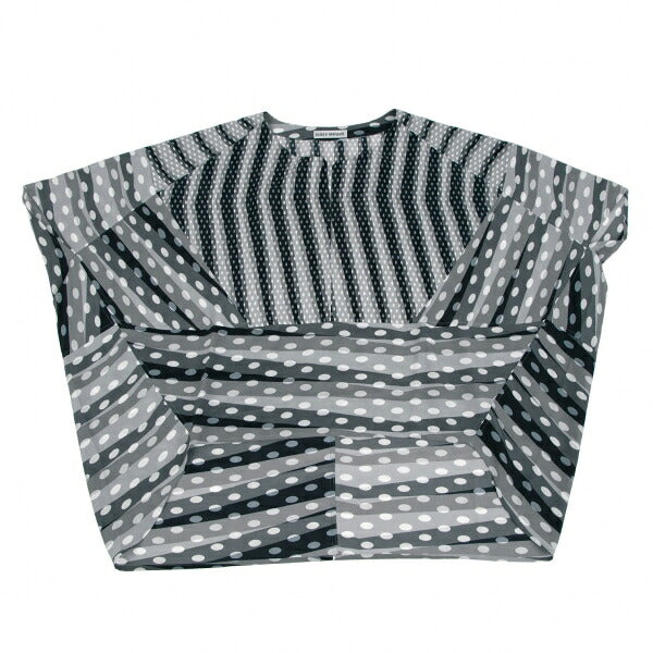 ISSEY MIYAKE Dot Stripe Print Tunic Gray Blouse Size 1