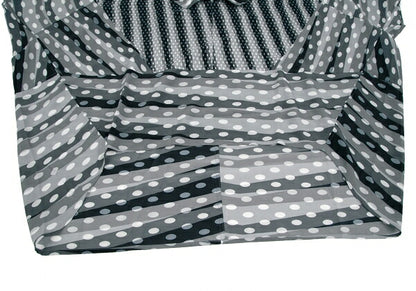 ISSEY MIYAKE Dot Stripe Print Tunic Gray Blouse Size 1
