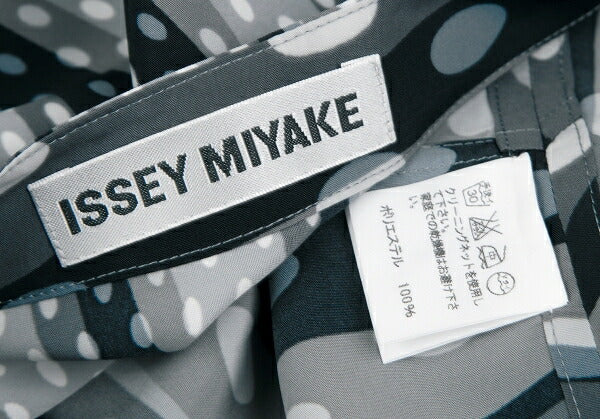 ISSEY MIYAKE Dot Stripe Print Tunic Gray Blouse Size 1