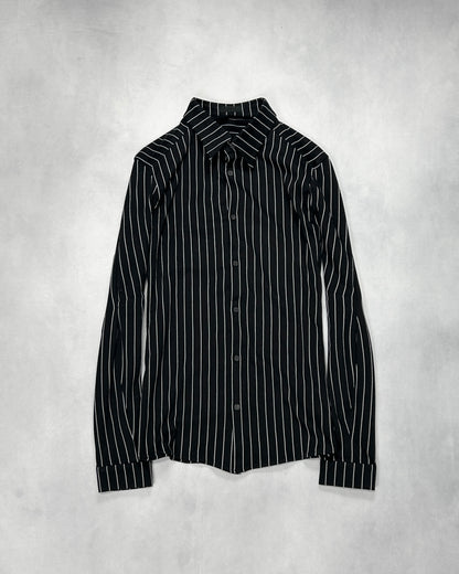 Devoa Anatomical Pattern Striped Dress Shirt Black Size 3
