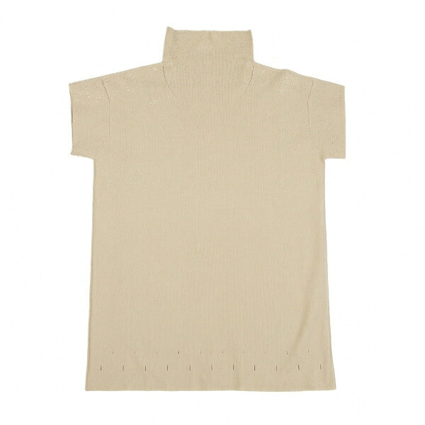 ISSEY MIYAKE A-POC Glitter Print High T-Shirt Beige Size 2