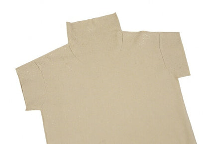 ISSEY MIYAKE A-POC Glitter Print High T-Shirt Beige Size 2