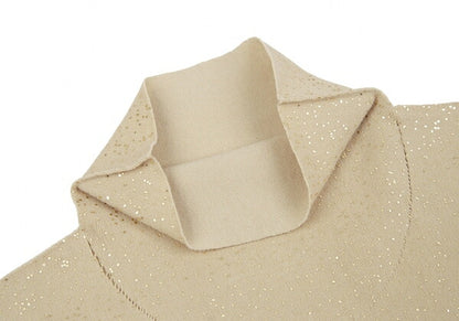 ISSEY MIYAKE A-POC Glitter Print High T-Shirt Beige Size 2