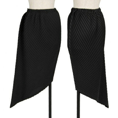 ISSEY MIYAKE Bias Pleated Skirt Black Size M