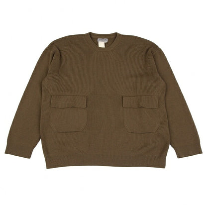 Yohji Yamamoto POUR HOMME Flap Pocket Sweater Brown Size M