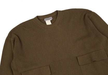 Yohji Yamamoto POUR HOMME Flap Pocket Sweater Brown Size M