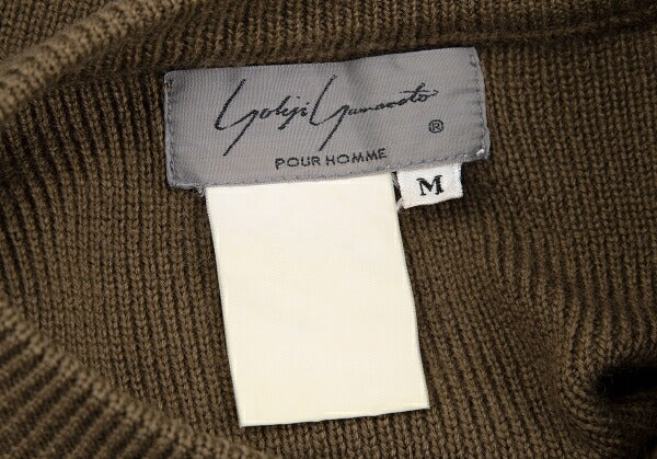 Yohji Yamamoto POUR HOMME Flap Pocket Sweater Brown Size M