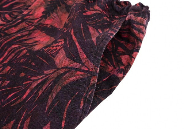 Y's Botanical Print Cotton Linen Pants Red Size 2