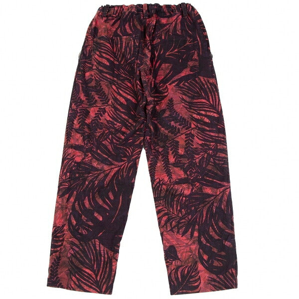 Y's Botanical Print Cotton Linen Pants Red Size 2