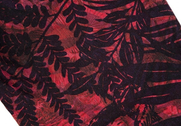 Y's Botanical Print Cotton Linen Pants Red Size 2
