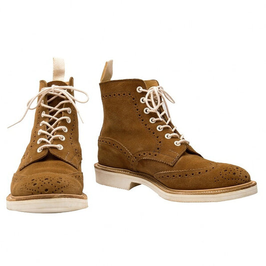 Tricker's Brown Suede Lace-Up Boots Size 27cm