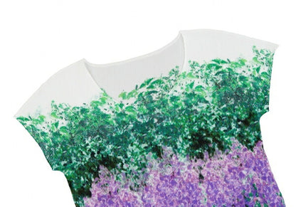 PLEATS PLEASE Floral Print Mist Pleated T-Shirt White Size 3
