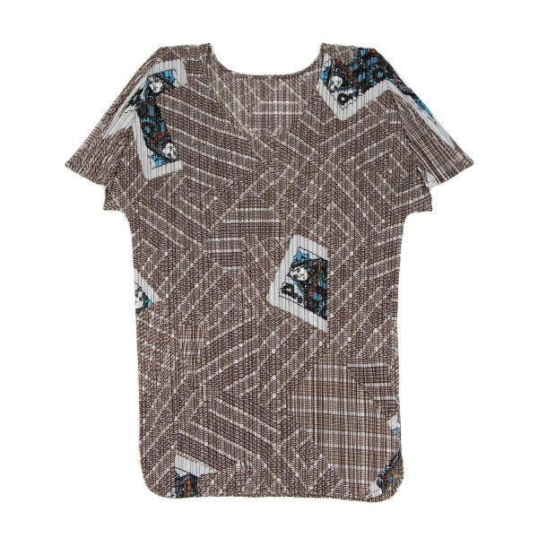 PLEATS PLEASE Trump Card Print Pleated T-Shirt White Size 3