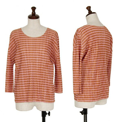 PLEATS PLEASE Houndstooth Pleated Cut & Sew Top Pink Size 4