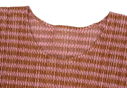 PLEATS PLEASE Houndstooth Pleated Cut & Sew Top Pink Size 4