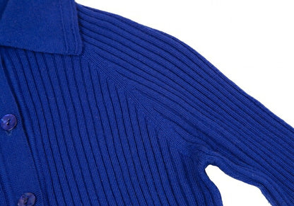 Jean Paul GAULTIER CLASSIQUE Wool Rib Sweater Blue Size 40
