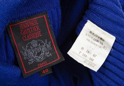 Jean Paul GAULTIER CLASSIQUE Wool Rib Sweater Blue Size 40