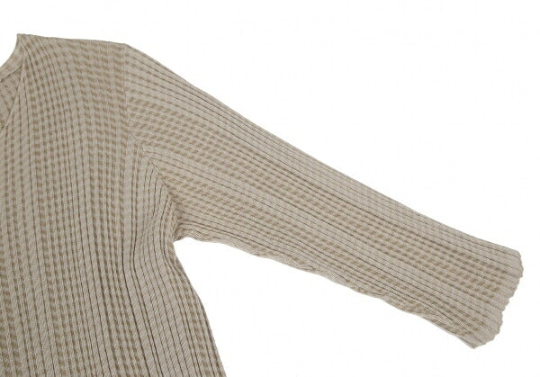 JURGEN LEHL Cotton Rib Knit V-Neck Dress Beige Size M