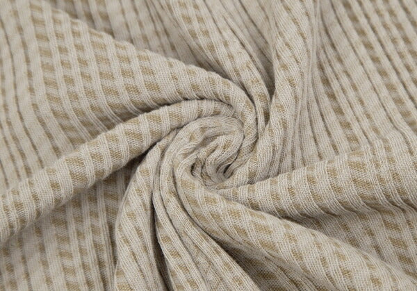 JURGEN LEHL Cotton Rib Knit V-Neck Dress Beige Size M