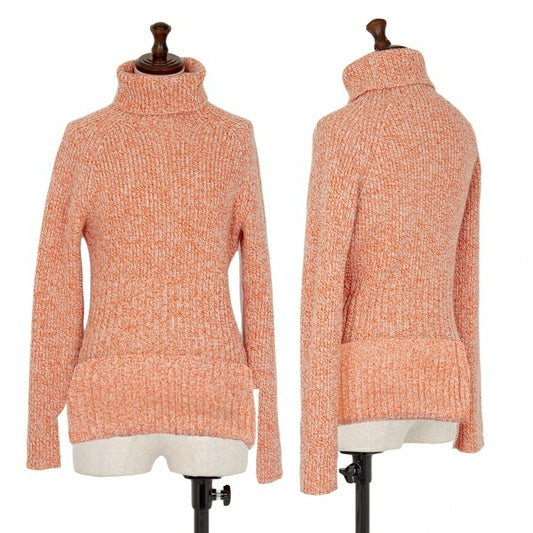 Y's Turtleneck Ribbed Long Sweater Orange Size 3