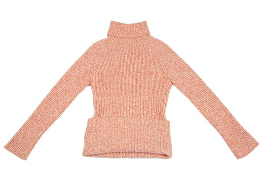 Y's Turtleneck Ribbed Long Sweater Orange Size 3