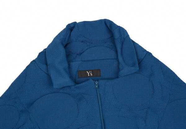Y's 22SS Dot Jacquard Double Zip Cape Jacket Blue Size 2