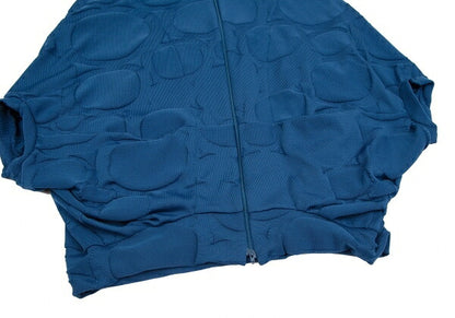 Y's 22SS Dot Jacquard Double Zip Cape Jacket Blue Size 2