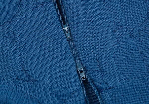 Y's 22SS Dot Jacquard Double Zip Cape Jacket Blue Size 2