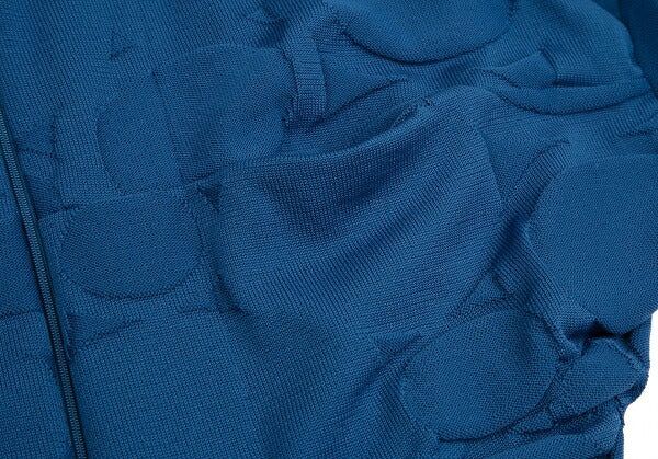 Y's 22SS Dot Jacquard Double Zip Cape Jacket Blue Size 2