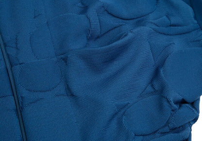 Y's 22SS Dot Jacquard Double Zip Cape Jacket Blue Size 2
