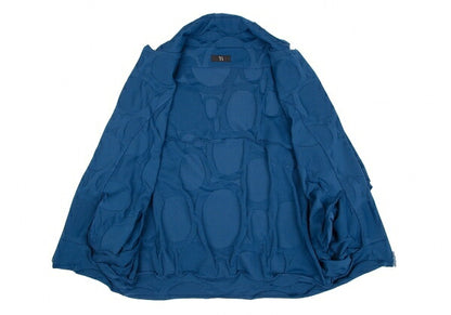 Y's 22SS Dot Jacquard Double Zip Cape Jacket Blue Size 2