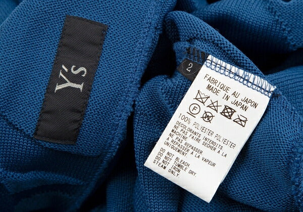Y's 22SS Dot Jacquard Double Zip Cape Jacket Blue Size 2