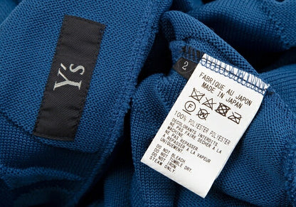 Y's 22SS Dot Jacquard Double Zip Cape Jacket Blue Size 2