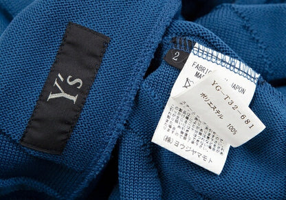 Y's 22SS Dot Jacquard Double Zip Cape Jacket Blue Size 2