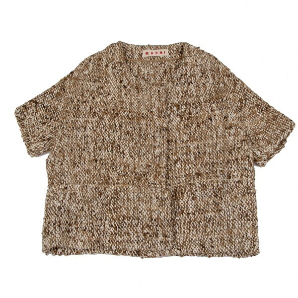 MARNI Silk Low Gauge Nep Knit Jacket Mocha Size 42