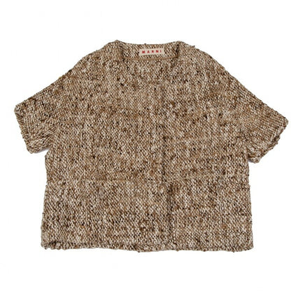 MARNI Silk Low Gauge Nep Knit Jacket Mocha Size 42