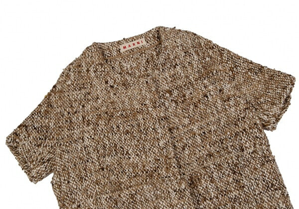 MARNI Silk Low Gauge Nep Knit Jacket Mocha Size 42