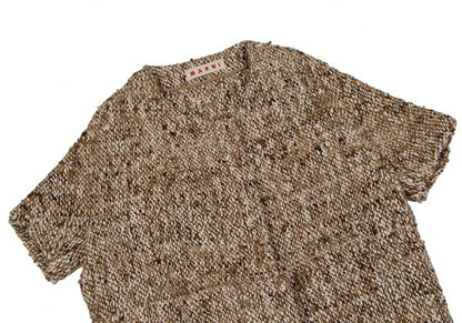 MARNI Silk Low Gauge Nep Knit Jacket Mocha Size 42