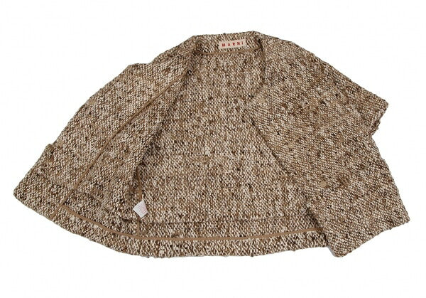 MARNI Silk Low Gauge Nep Knit Jacket Mocha Size 42