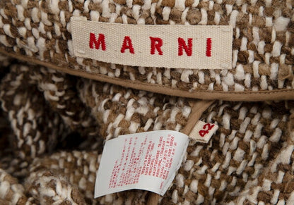 MARNI Silk Low Gauge Nep Knit Jacket Mocha Size 42