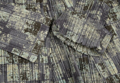 PLEATS PLEASE Faded Check Print Cardigan Gray Size 3